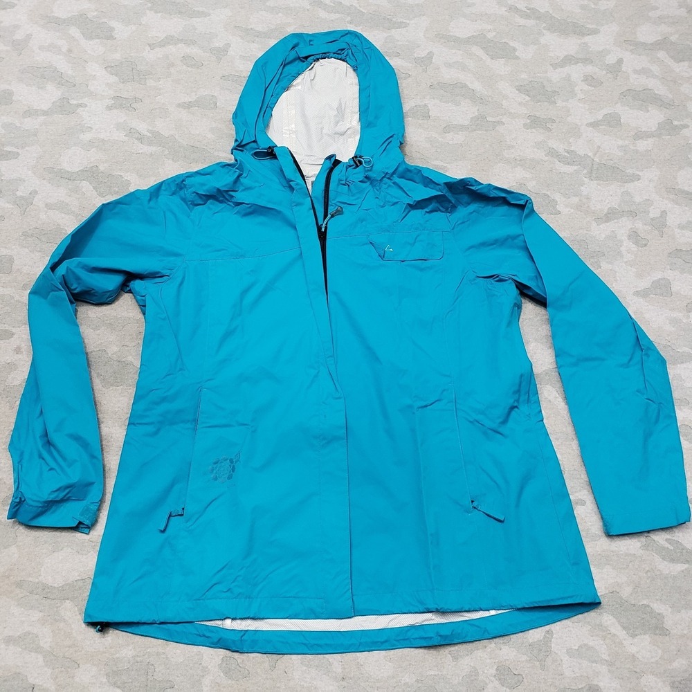 Paradox Windbreaker Jacket Womens XL Blue Hooded Full Zip Pockets Outdoors